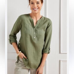 Talbots Women's Green and Khaki Blouse